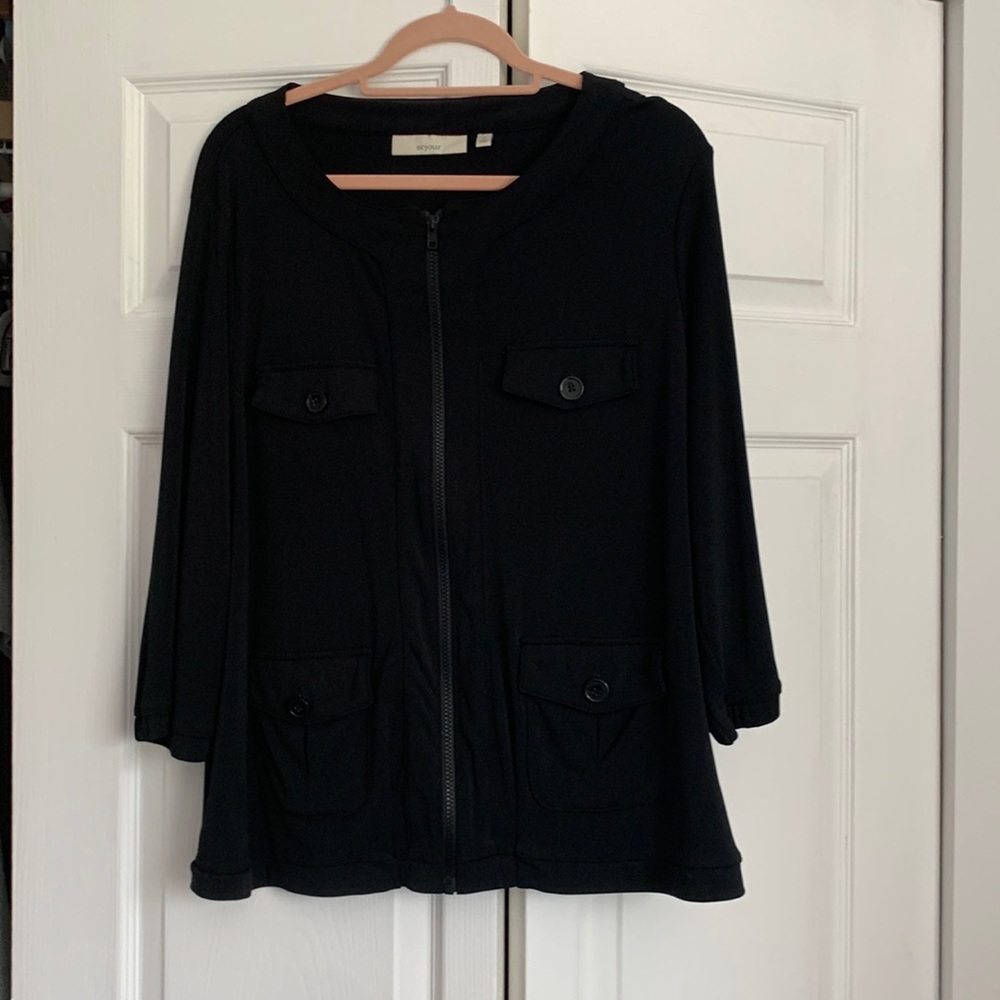 Sejour 2x Black Zip-up Jacket